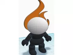 Cartoon Figure Flaming Skull Guy