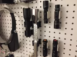 Pegboard flashlight holder