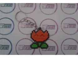 8bit Pixel Fire Flower Keychain - Super Mario World