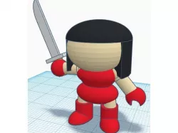 Cartoon Figure Sword Girl