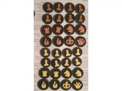 Chess set with checkers like pieces