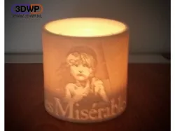 Les Misérables Tea Light Holder (Miserables Lithophane)