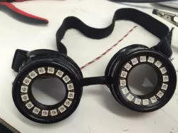 NeoPixel ring mount for goggles