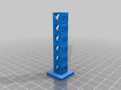 PLA 190 to 215 temp tower 5 degree steps