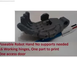 Robot poseable hand with access hatch