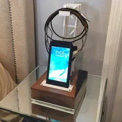 3D Printed and Walnut Headphone Stand and Cellphone Charger