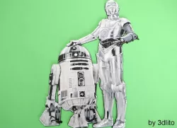DIBUJO 3D R2d2 C3po