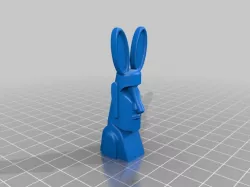 Easter Island Moai with Bunny Ears
