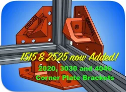 Extrusion Corner Plate Brackets for 1515, 2020, 2525, 3030, or 4040