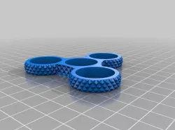 My Customized Knurled Tri-Spinner EDC Fidget Widget / Triple Bearing Spinner ()