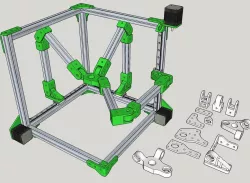 Tripteron three axis fused filament fabrication printer or pick and place robot