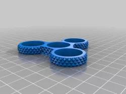 Knurled Tri-Spinner EDC Fidget Widget / Triple Bearing Spinner 
