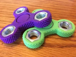 Knurled Tri-Spinner Fidget Widget / Triple Bearing Spinner