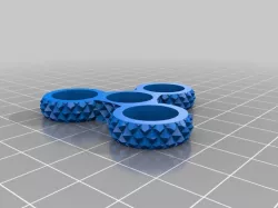 My Customized Knurled Tri-Spinner EDC Fidget Widget / Triple Bearing Spinner ()