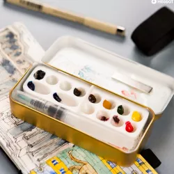 Watercolor travel palette & kit idea.
