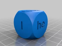 d6 die with English personal pronouns
