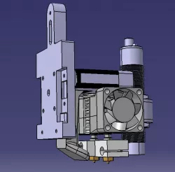 E3D Dual Extruder mount for Hypercube Evolution with 18mm capacitive sensor