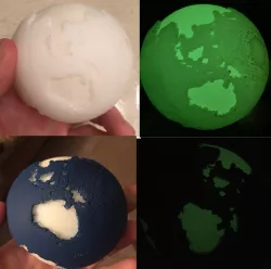 Glow in the dark continents Globe