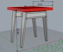 "Trudeau" sawhorse-style midcentury modern side table