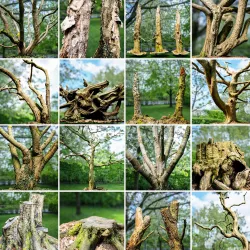 16 Realistic Forest Trees Low-poly  3D model