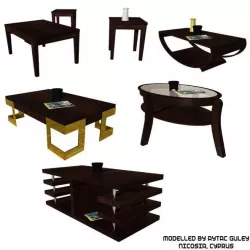 3D Coffee Table Set 1 Low-poly  3D model