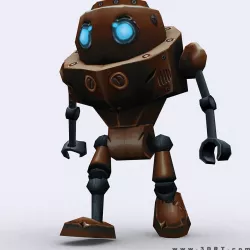 3DRT-Chibii-robot-02 Low-poly  3D model