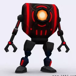 3DRT-Chibii-robot-03 Low-poly  3D model