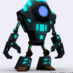 3DRT - Chibii-robot-06 Low-poly  3D model