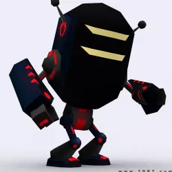 3DRT - Chibii-robot-12 Low-poly  3D model