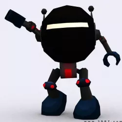3DRT - Chibii-robot-15 Low-poly  3D model