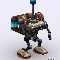 3DRT - Chibii-robot-18 Low-poly  3D model