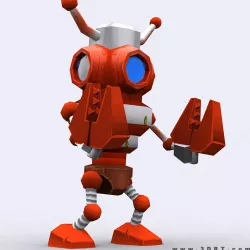 3DRT - Chibii-robot-19 Low-poly  3D model