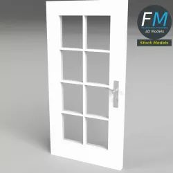 8 panel glass door 3D model
