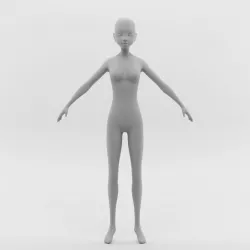 Anime Female Base Mesh 3D model