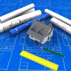 Architectural Blueprint house Low-poly  3D model