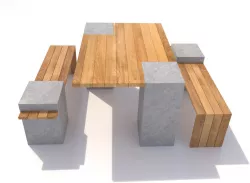 Bench and Table-01 3D model