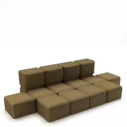 Brown Block Couch 3D model