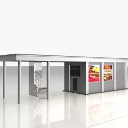 Bus Stop Shelter With Food Shop Low-poly  3D model