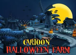 Cartoon Halloween Farm  Low-poly  3D model