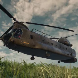 CH47D Chinook Helicopter Low-poly  3D model