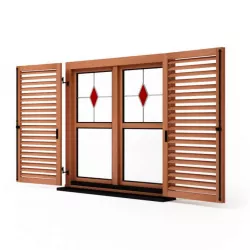 Classic Wooden Shutter 3D model