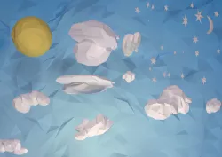 Clouds sun moon stars pack Low-poly  3D model