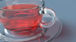 Cup and plate with red tea 3D model