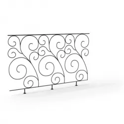 Curling Metal Railing 3D model