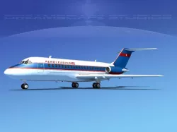 Douglas DC-9-15 AeroLeasing 3D model