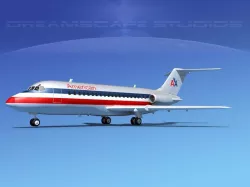 Douglas DC-9-15 American Airlines 2 3D model