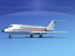 Douglas DC-9-15 American Airlines 3D model