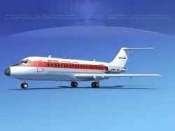 Douglas DC-9-15 Garuda 3D model