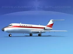 Douglas DC-9-15 Hawaiian 3D model