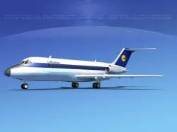 Douglas DC-9-15 Lufthansa 3D model